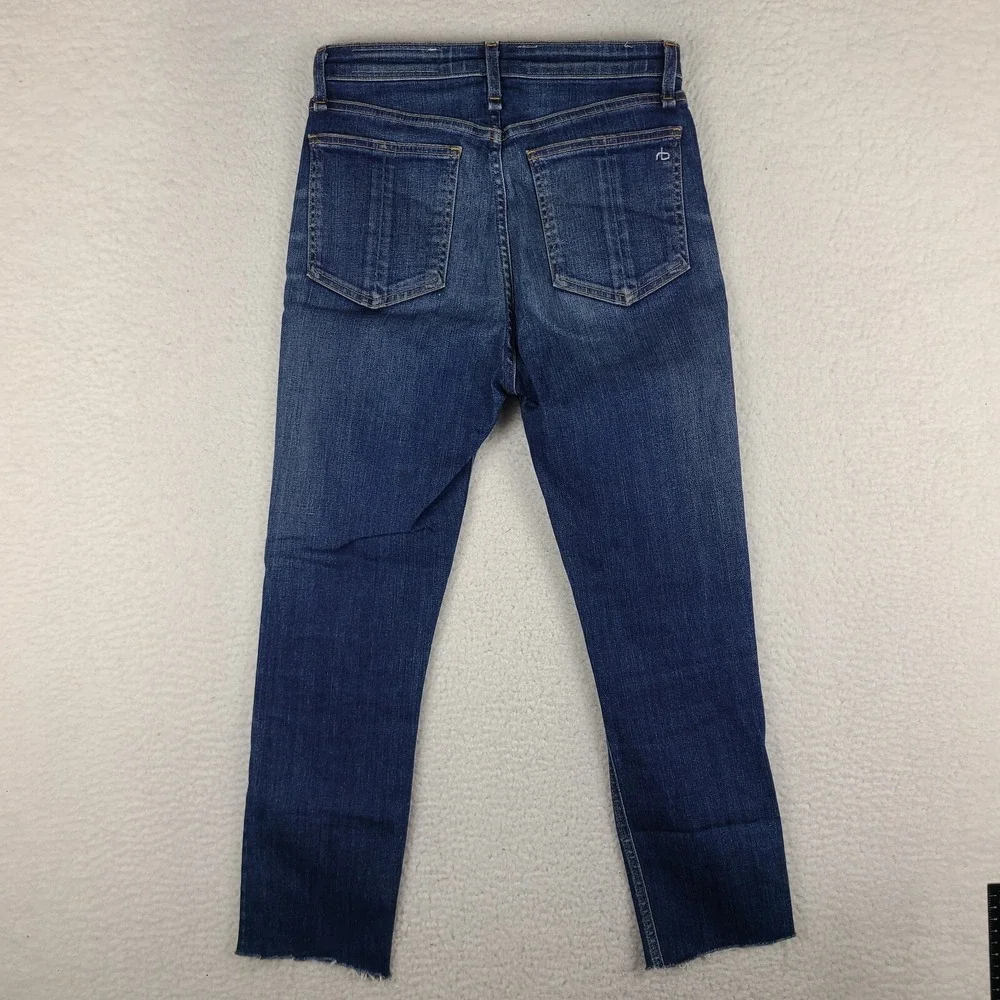 Rag Bone Jeans Womens 27x24 Blue Nina High Rise Skinny Fray Dark Wash‎ Denim - Picture 12 of 14